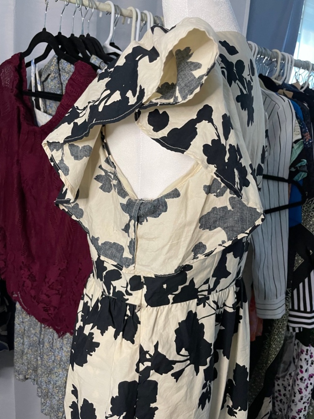 A New Day Black & Cream Floral Midi Dress - Picture 5 of 9
